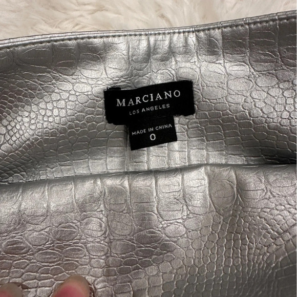 Marciano Embossed Metallic silver python  Print Midi Skirt - Picture 4 of 4